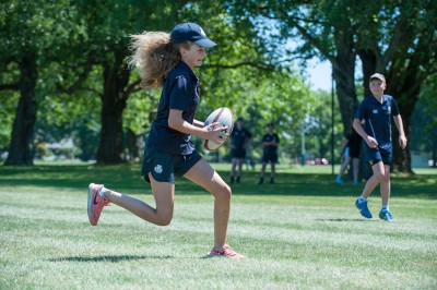 Student playing touch