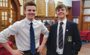 Omri Kepes (left) with a fellow student at Queen Victoria School.