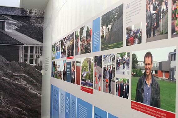 Commemorative wall of the St Andrew's College 2010 and 2011 earthquake experience