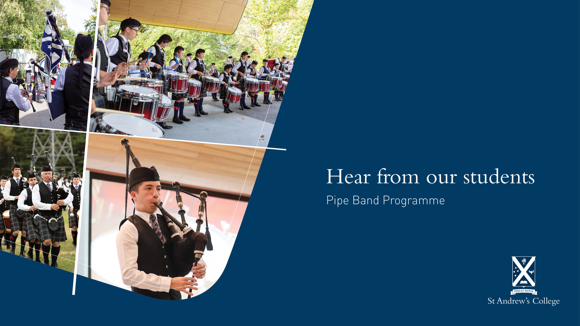 Hear from our students Pipe Band