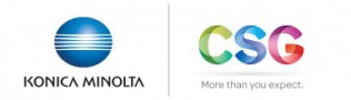 Konica Minolta logo and CSG logo