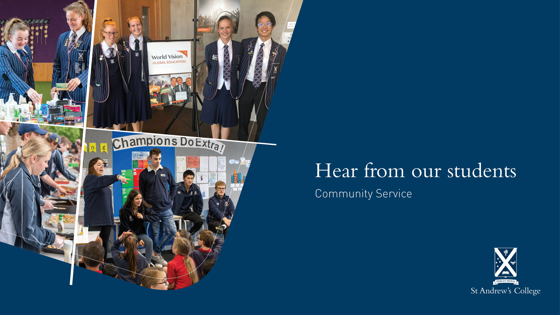 Hear from our students Community Service