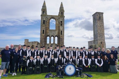 Our Pipe Band in Scotland.