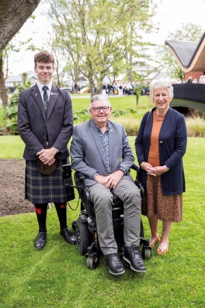 Deputy Head Prefect, Lachlan Odlin (Year 13) with his Grandparents', celebrating the special occasion.