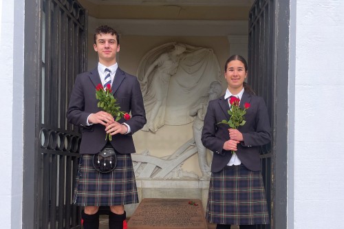 Jack Flanagan and Megan Simpson (both Year 12) at Robert Burns’ grave at Dumfries, Scotland.
