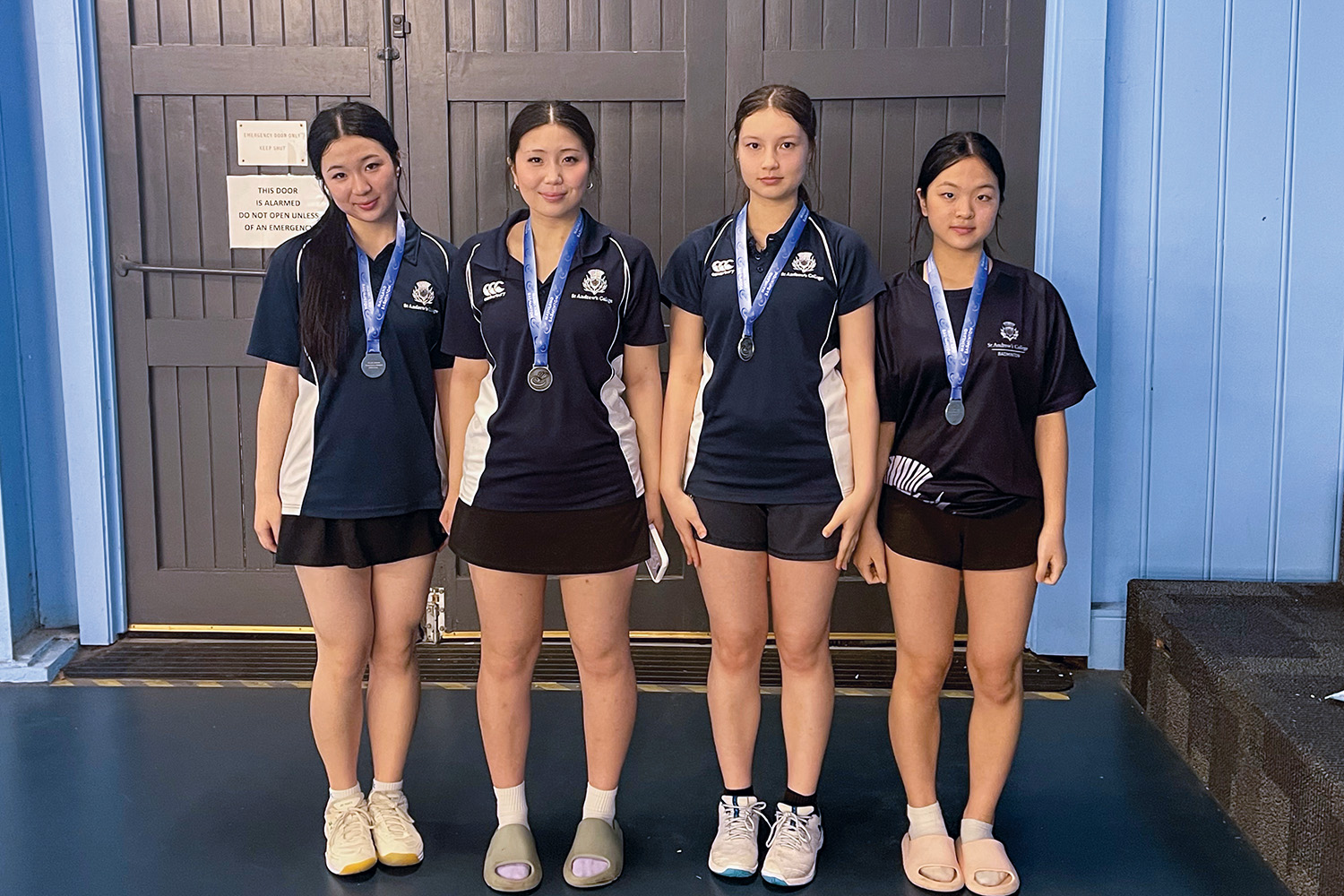 St Andrew's College students were silver medallists at the SISS Badminton Championship