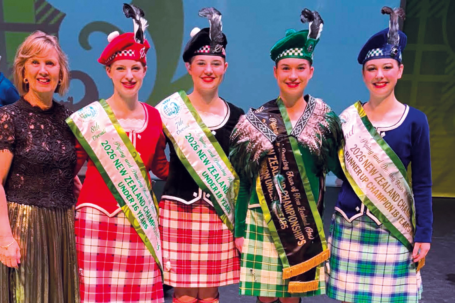 St Andrew's College students at the New Zealand Highland Dancing Championships