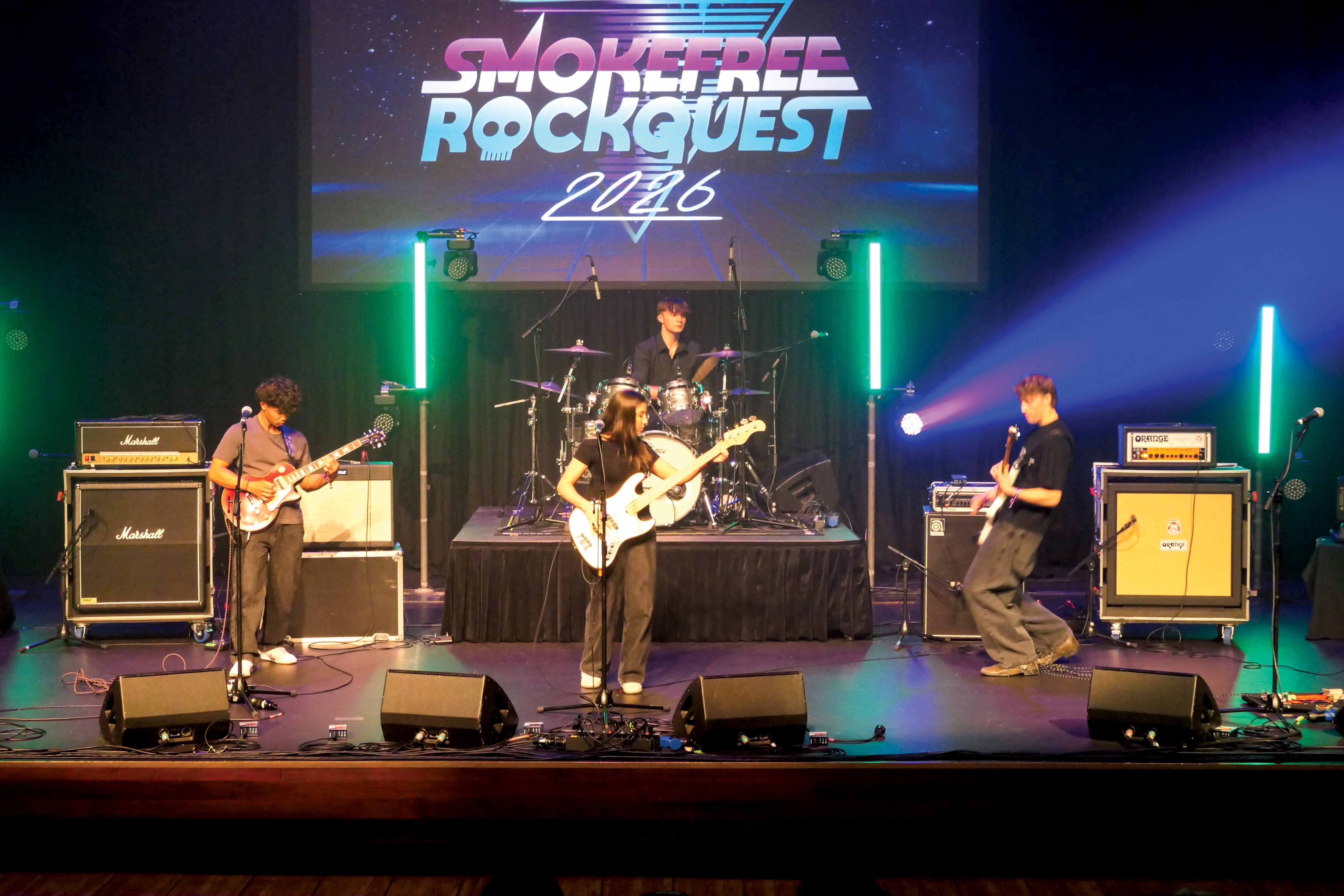 St Andrew's College band, Pretty When it Burns, performing at Smokefree Rockquest