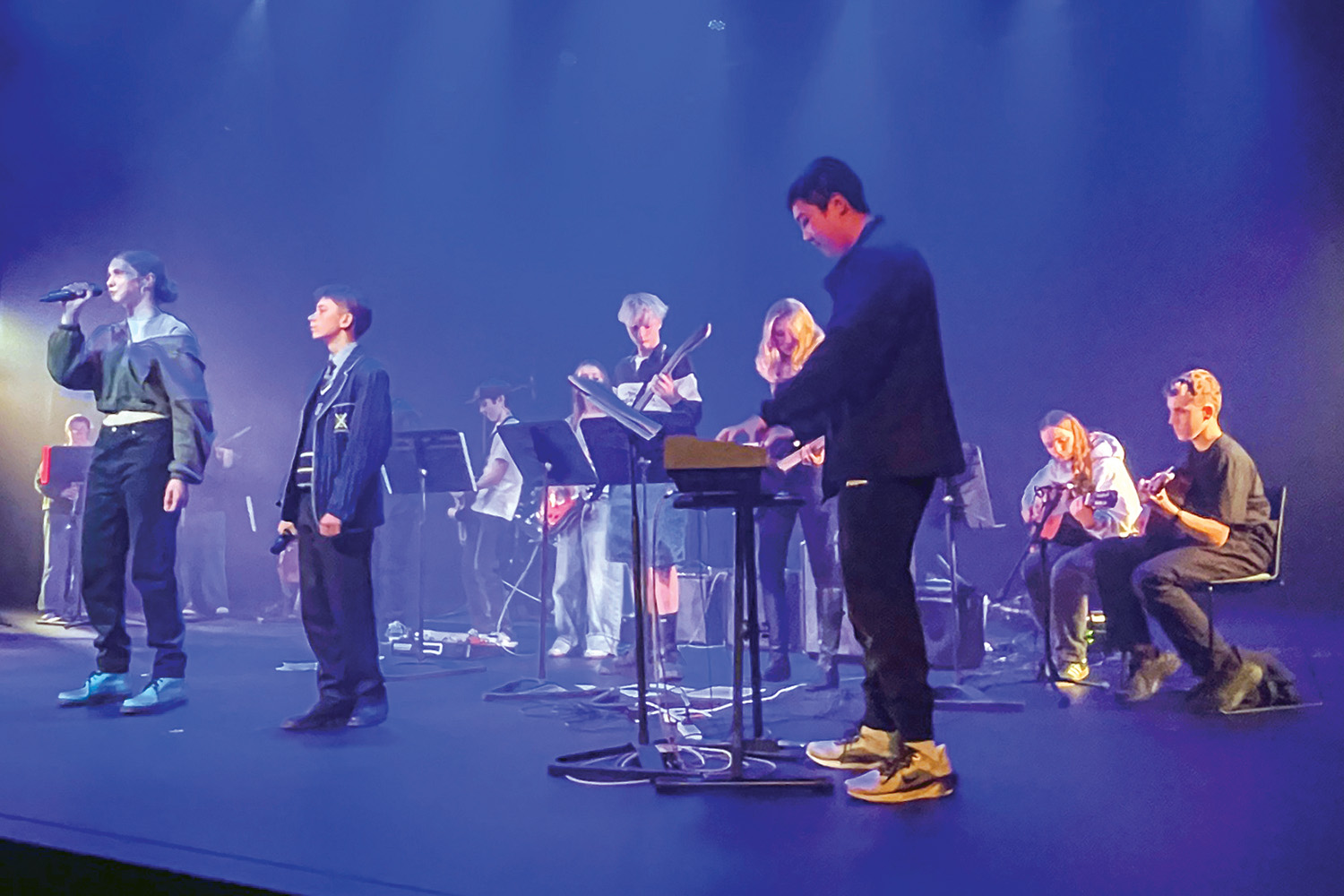 St Andrew's College students performing at the Year 10 Music Concert.