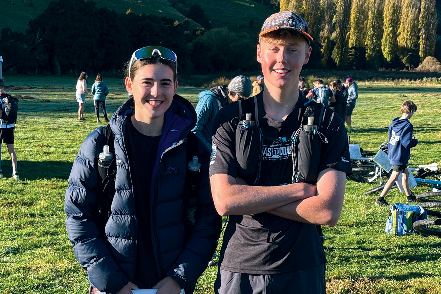 St Andrew's College students Abigail Scott-Douglas and Joshua Morrow at the South Island Secondary Schools’ Adventure Race in Kaikoura..