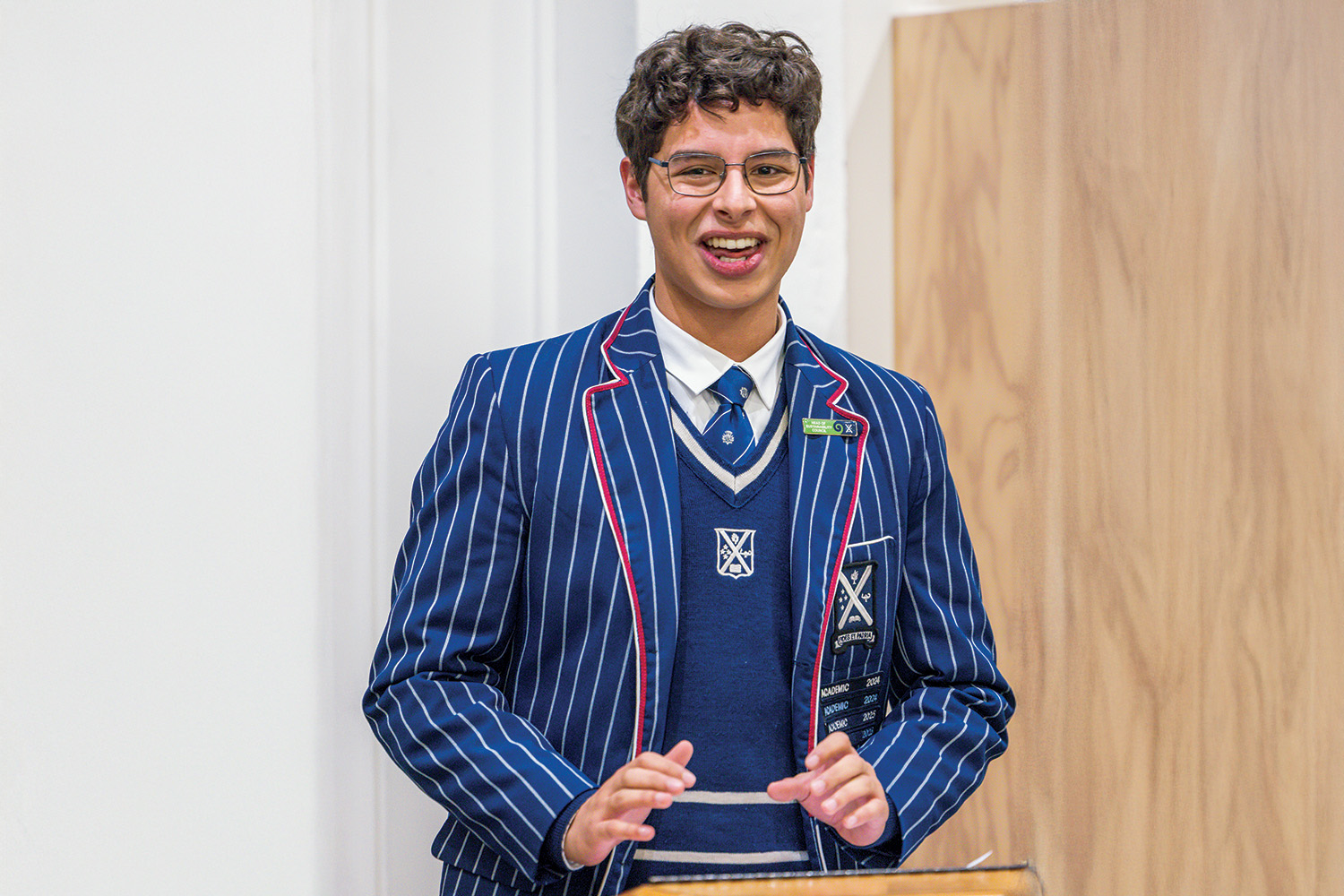 St Andrew's College student Daniel Officer, Senior Impromptu Speech winner at the Festival of the Spoken Word.