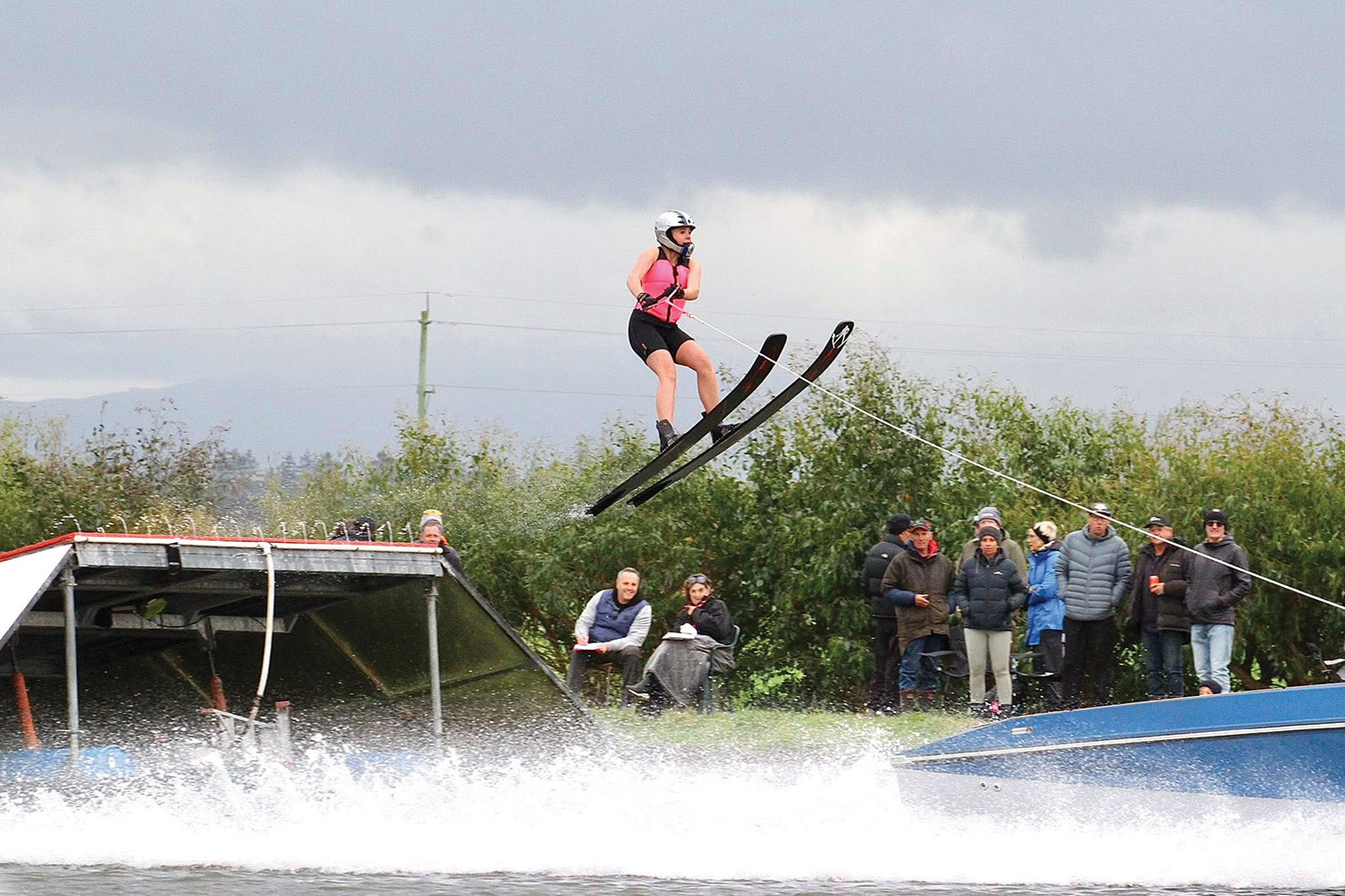 St Andrew's College student Genevieve Wallis competing at the Canterbury Regional Water Ski Championships.