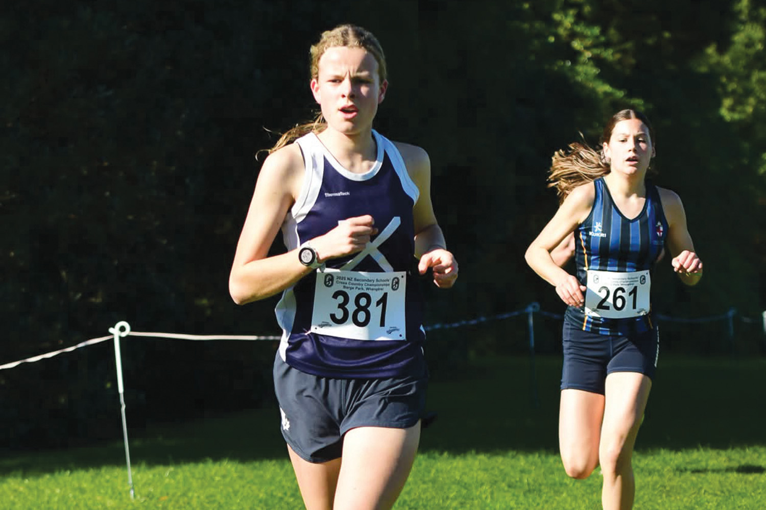 St Andrew's College student Tayla Ford competing at the New Zealand Secondary Schools’ Cross Country Championships.