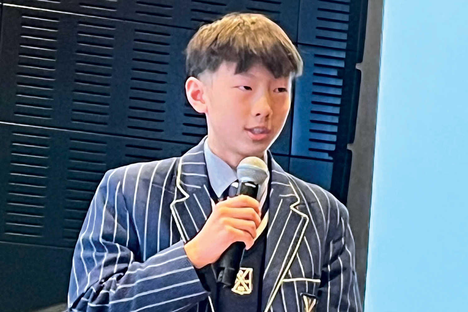 St Andrew's College student Samuel Hu at the National Flash Fiction Day International Writing Competition.