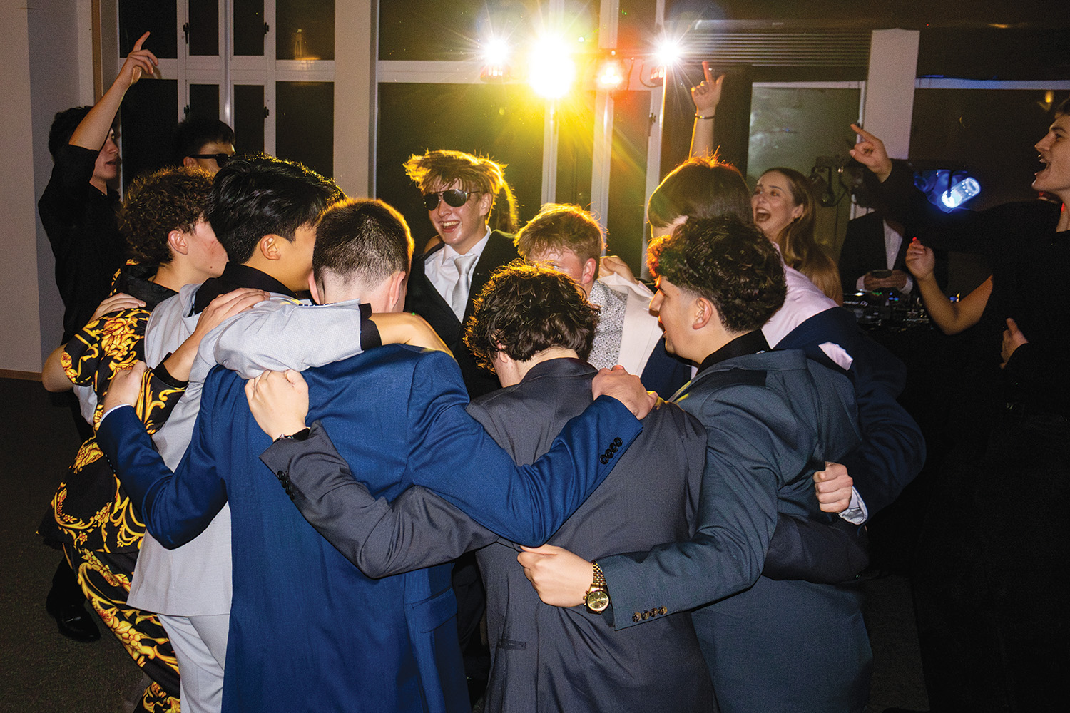 A group of St Andrew's College students dancing at the 2025 Year 11 Semi-formal.
