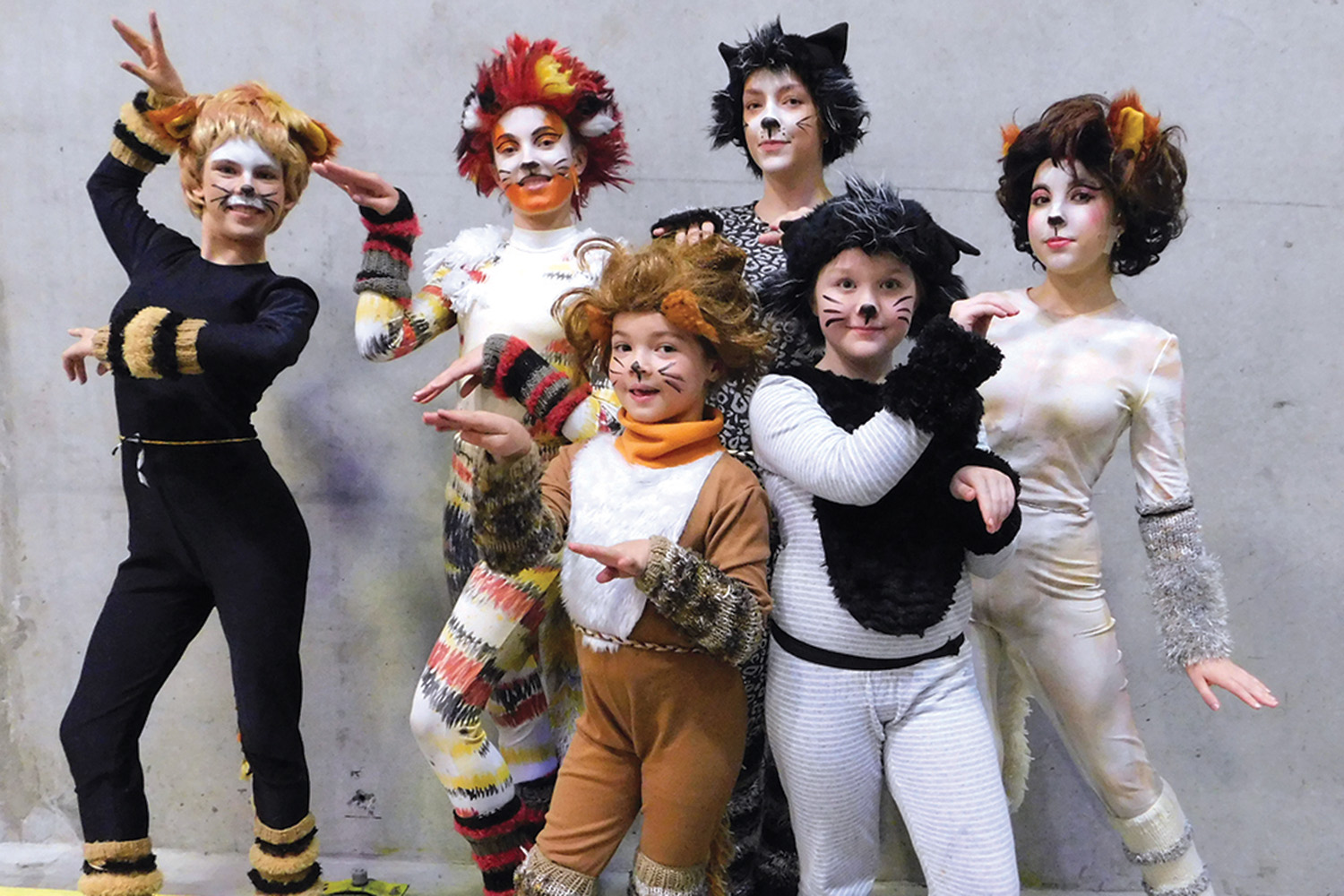 St Andrew's College students performing at the National Youth Theatre production of the musical 'Cats'.
