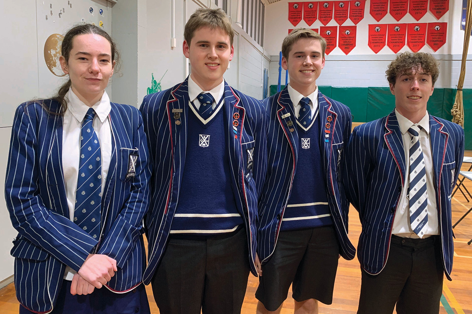 St Andrew's College students Hannah Withers, Luke Manson, Alex Manson and Joshua Exon at the Year 12 Mathematics Competition.