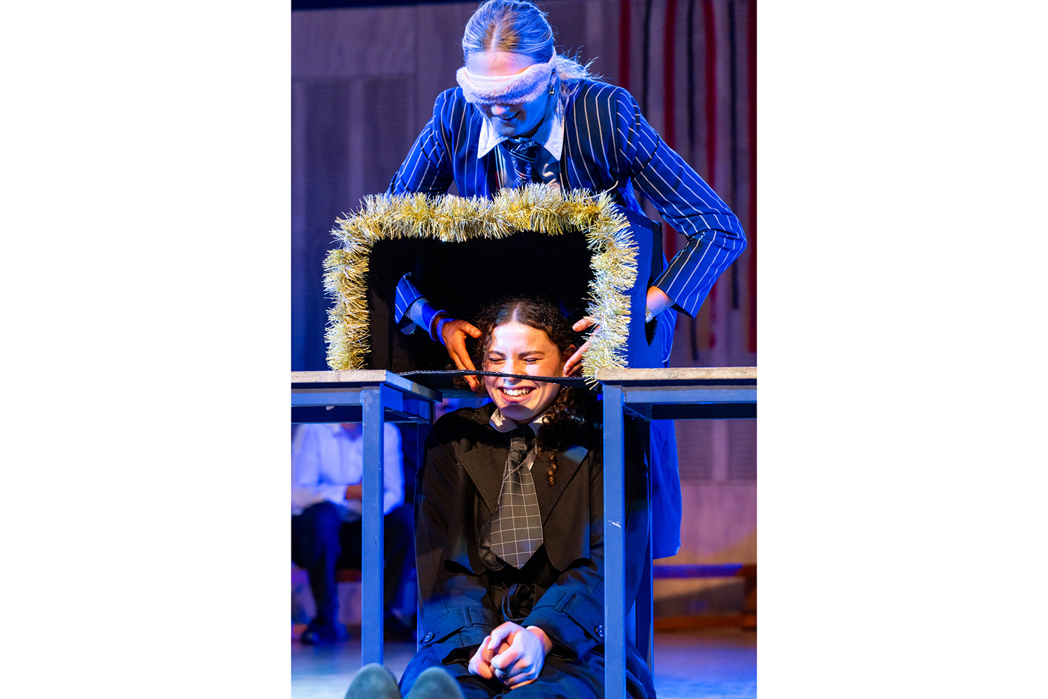 St Andrew's College students participating in a challenge at the 2026 Prefects' Assembly