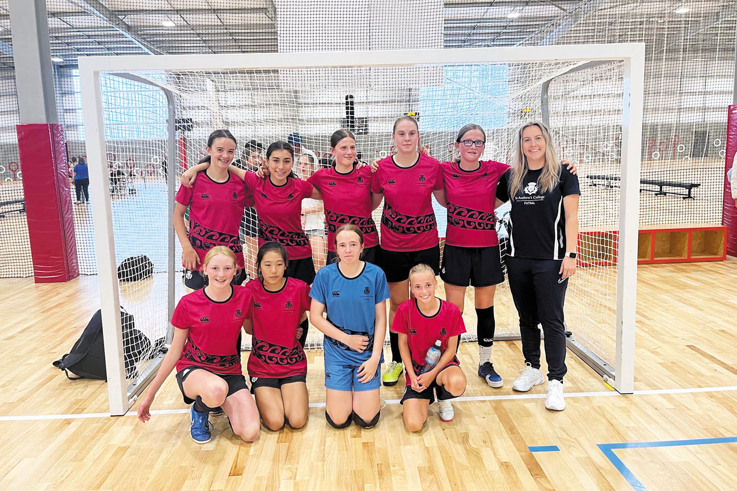 St Andrew's College Junior Girls’ futsal team.