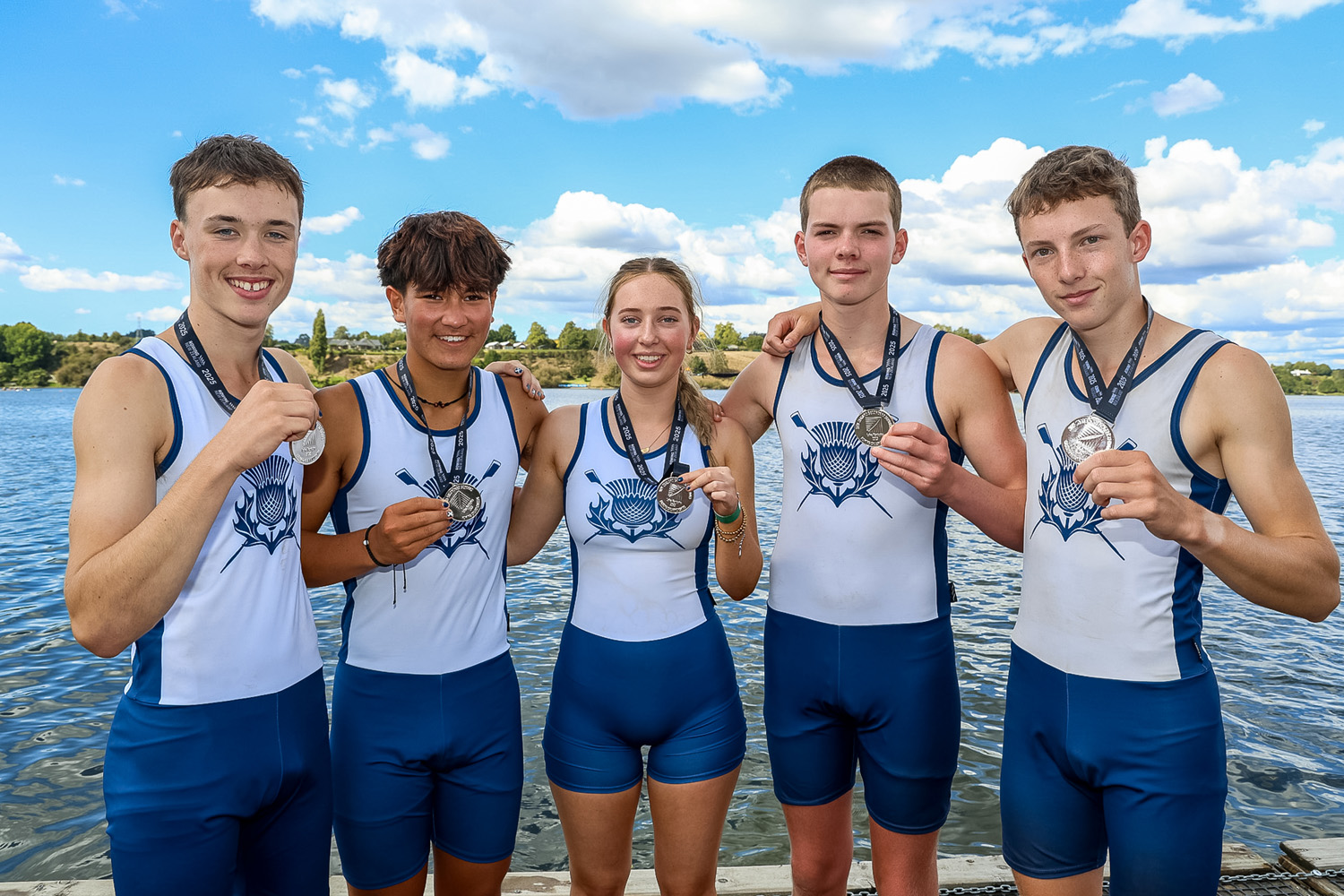 The silver medal winning St Andrew's College Boys’ U15 coxed four.