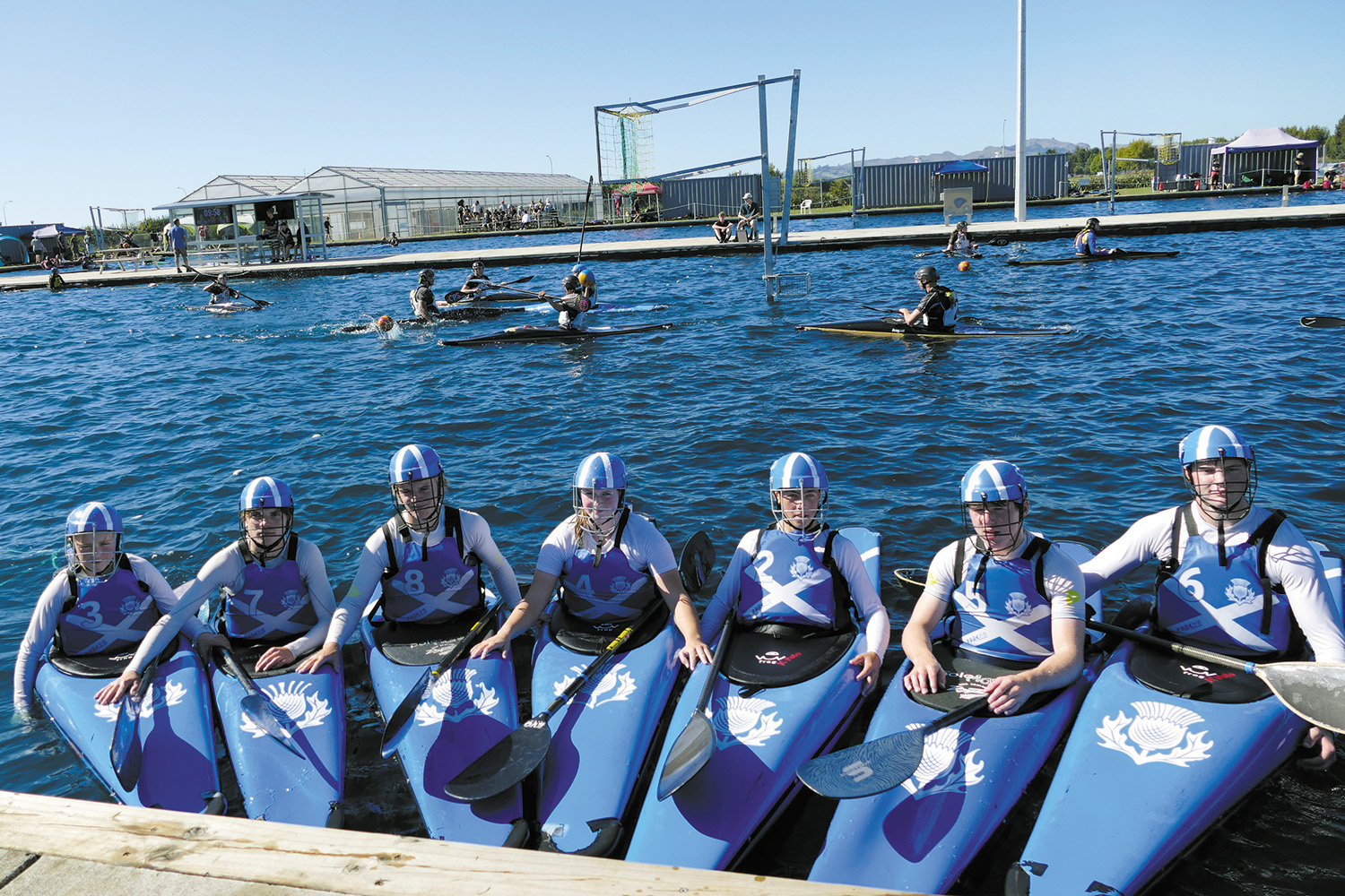 St Andrew’s College canoe polo team.