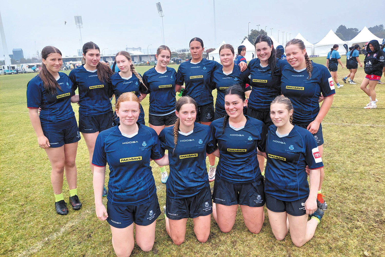 St Andrew's College Senior Girls’ rugby sevens team.
