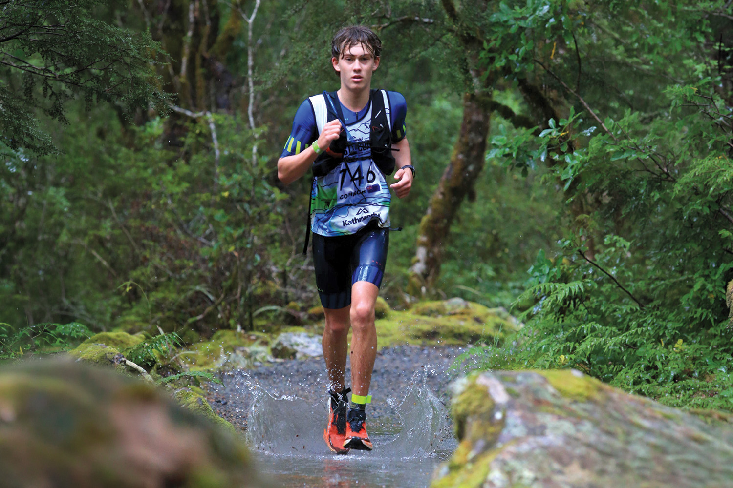 St Andrew's College student Cohnor Walsh competing at Coast to Coast