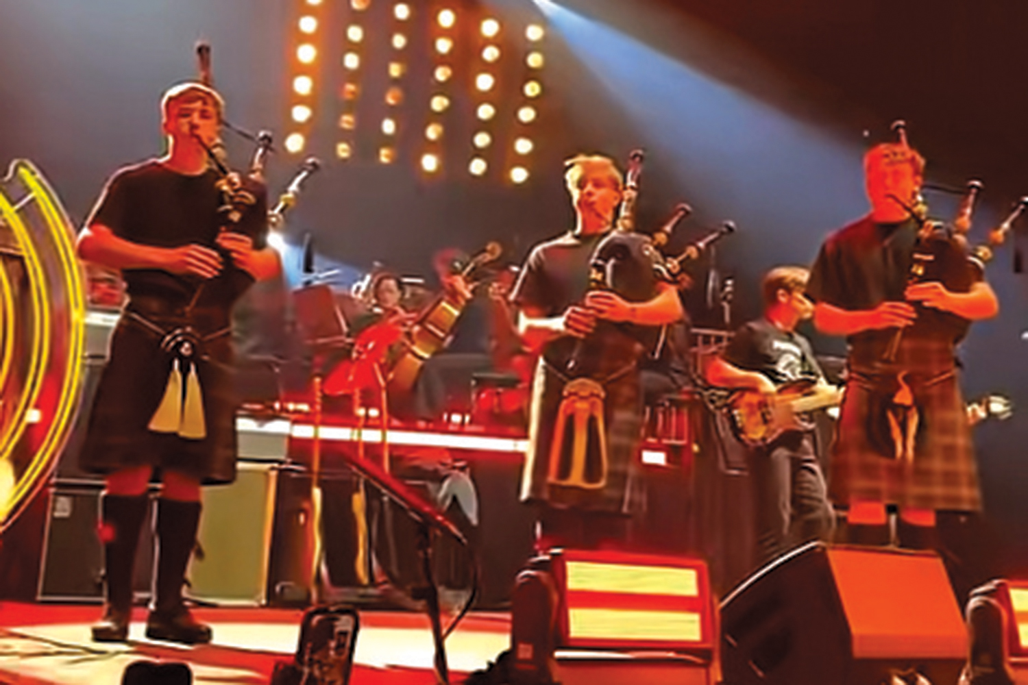 St Andrew's College students performing at the Full Metal Orchestra event