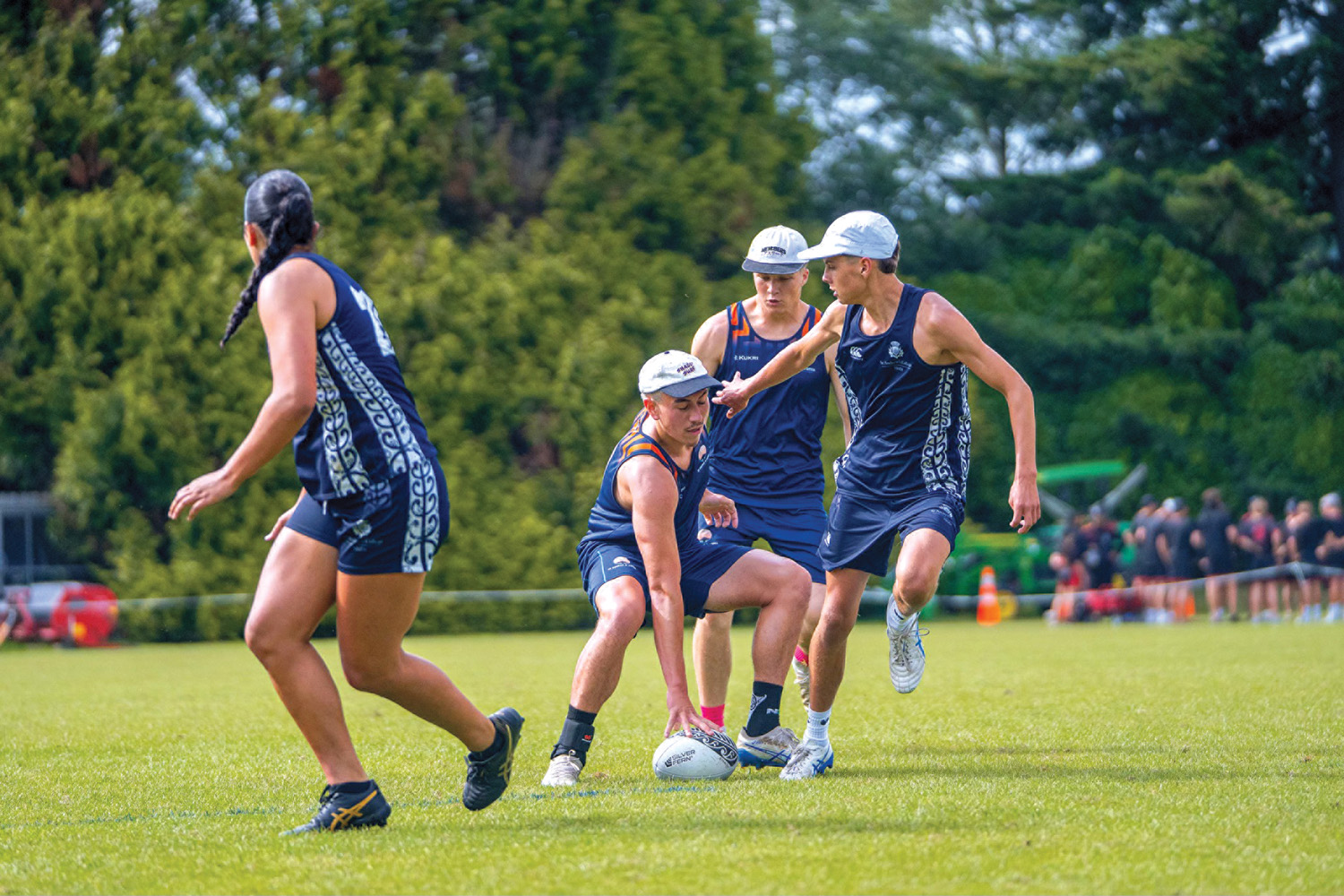 St Andrew's College students Metua Cranwell and Tuari Manuel during the New Zealand Secondary Schools&rsquo; Touch Championship.