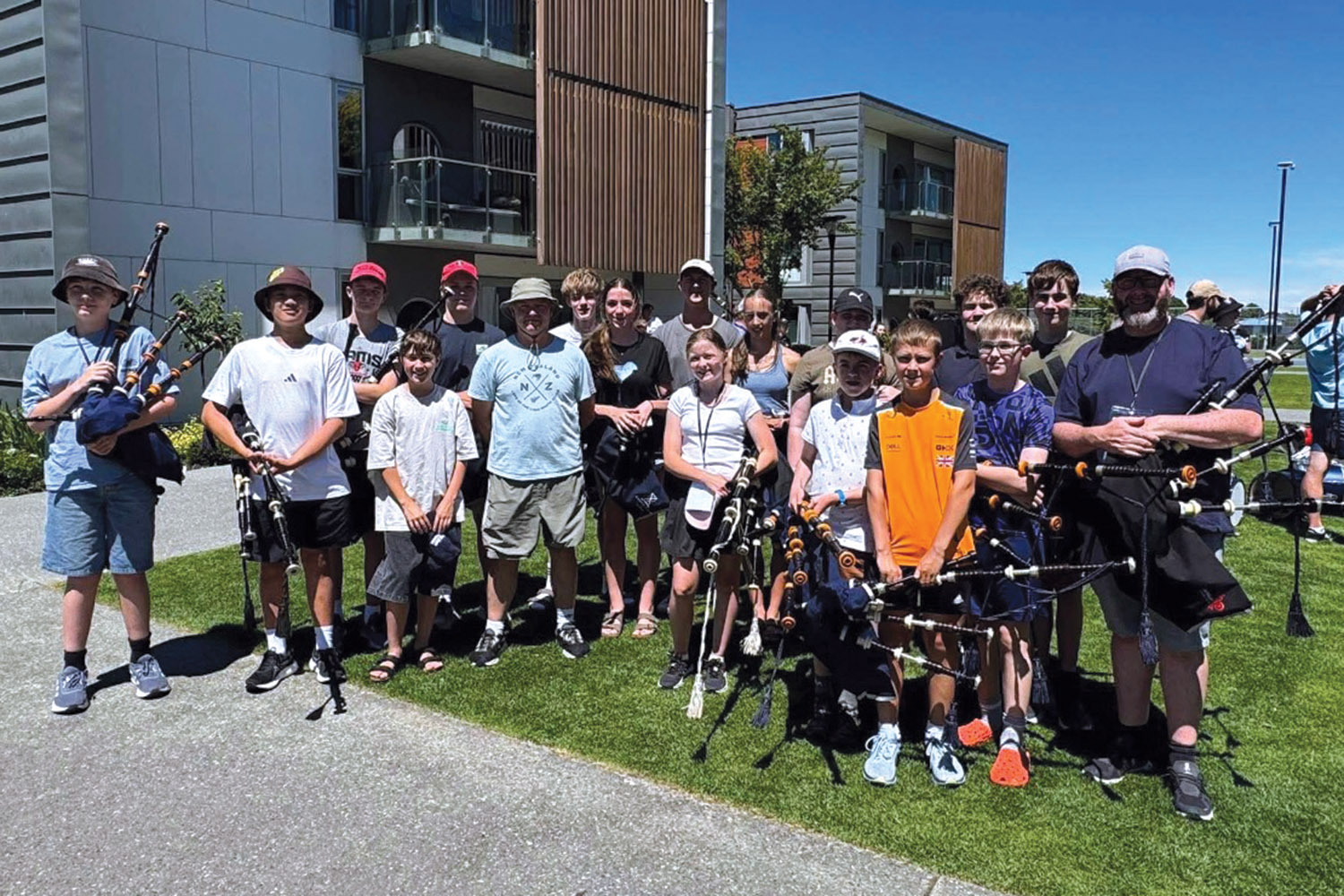 St Andrew's College students at the RNZPBA Summer School
