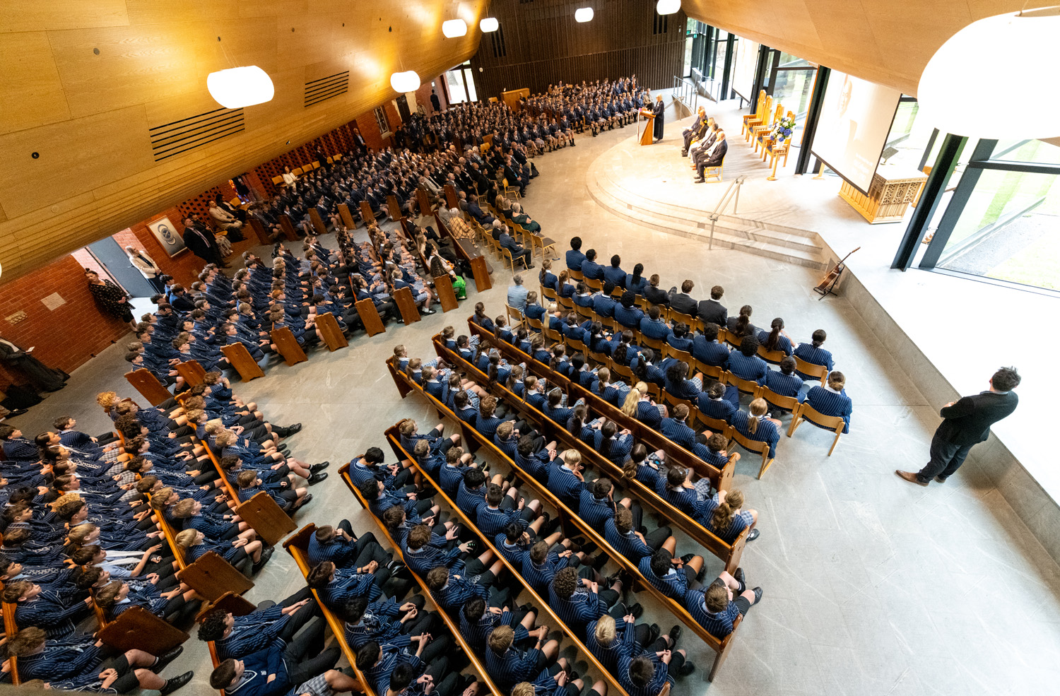 The Honourable Feleti Teo OBE (OC 1982), Prime Minister of Tuvalu, speaking at St Andrew's College Centennial Chapel.