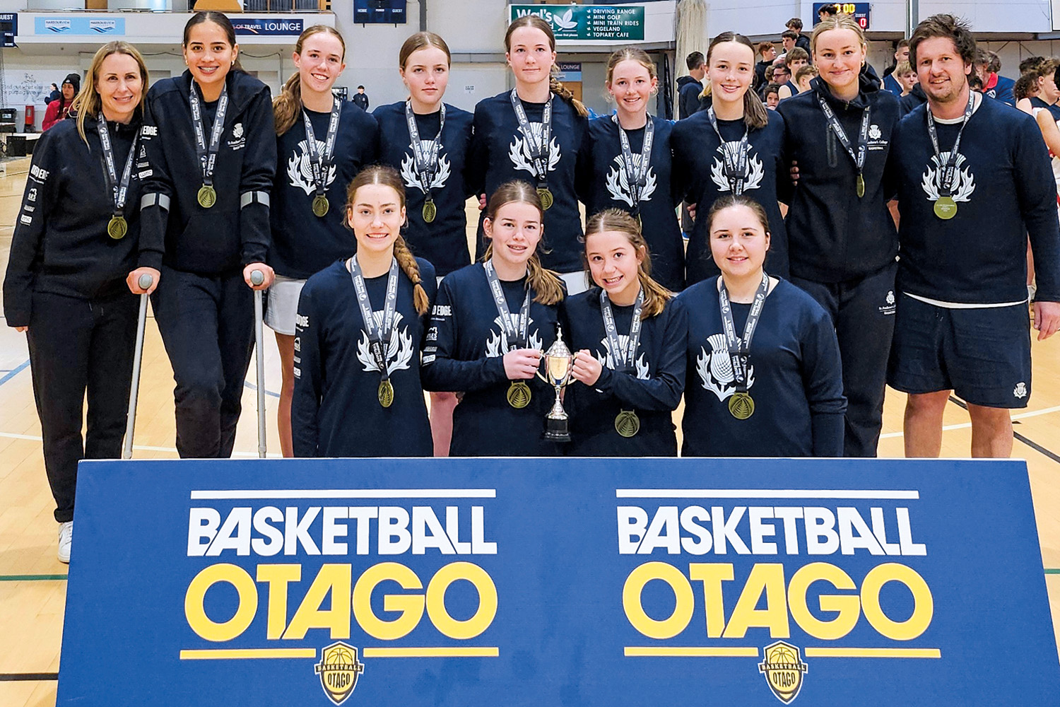 St Andrew's College Girls&rsquo; Junior A basketball team and Girls&rsquo; Senior A team.