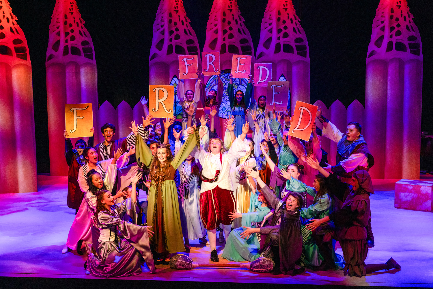 St Andrew's College students performing at the 2024 Middle School production, 'Once Upon A Mattress'.