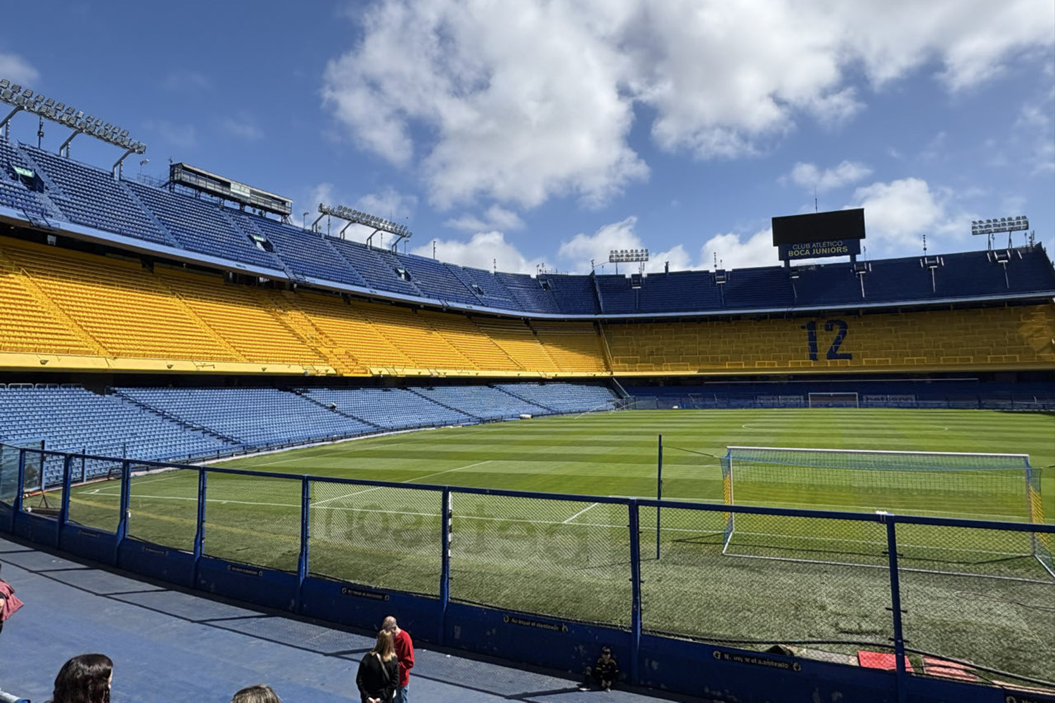 Blue and yellow Boca Juniors' stadium (