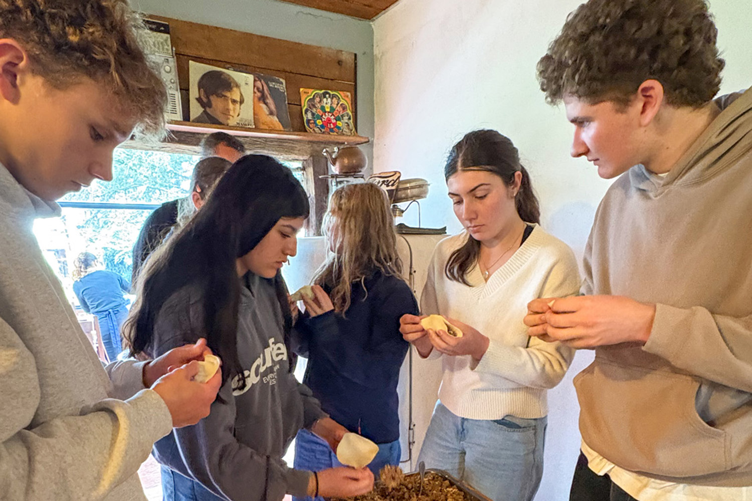 St Andrew's College students making empanadas in Buenos Aires, Argentina.