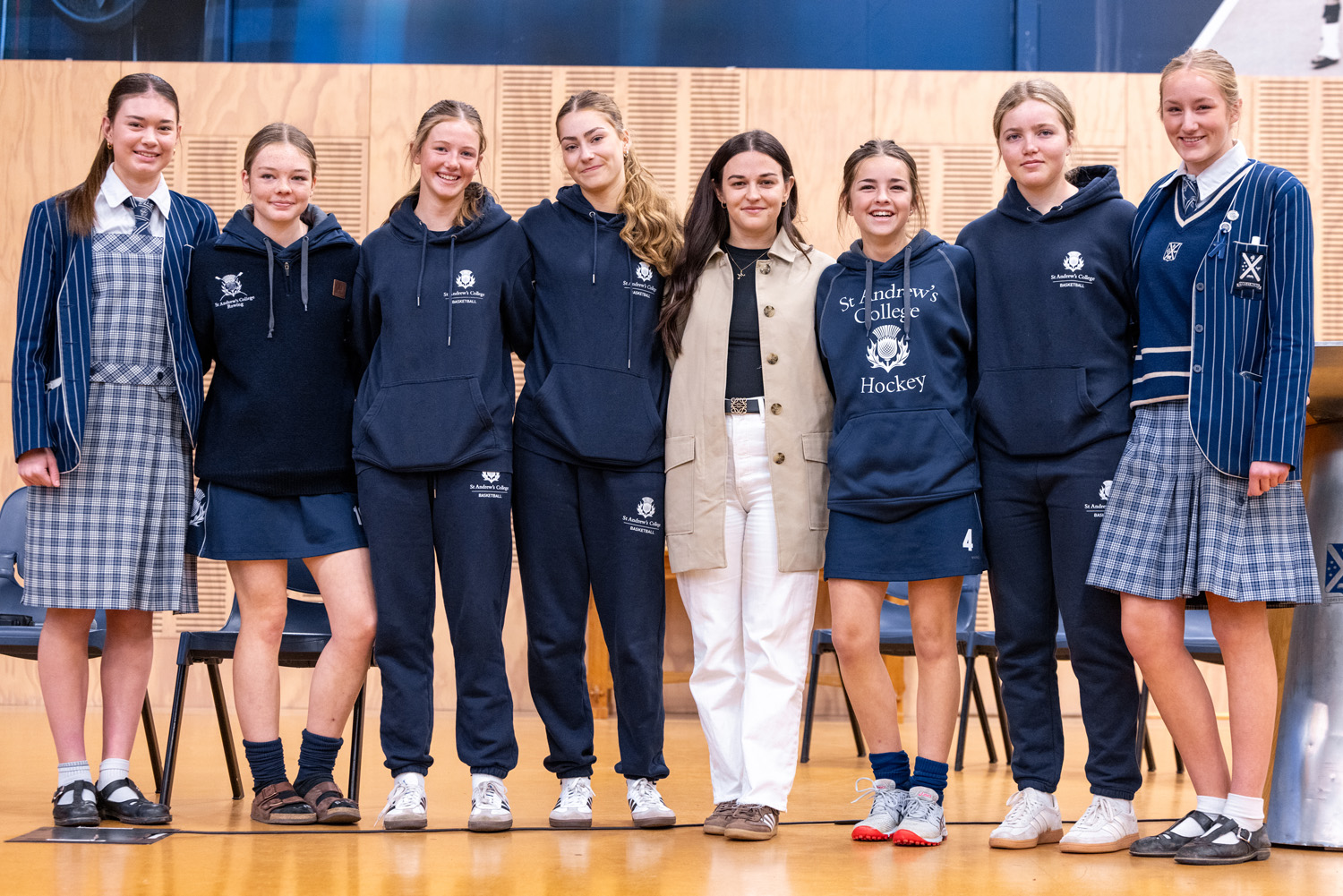 St Andrew's College students and speaker at the 2025 Girls' Assembly