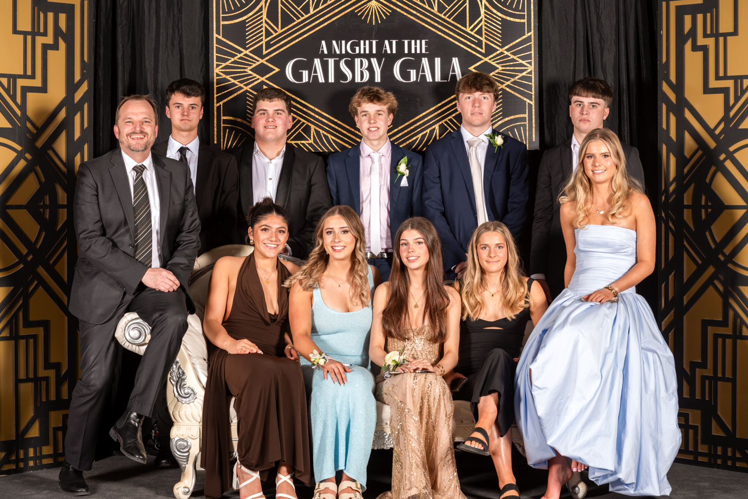 St Andrew's College students and teacher at the 2025 Senior College Formal.