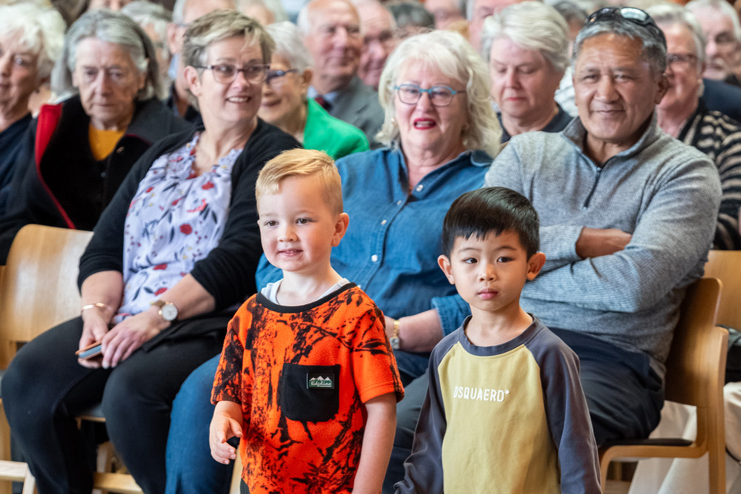 St Andrew's College students and grandparents in the Centennial Chapel during Grandparents' Day 2025.
