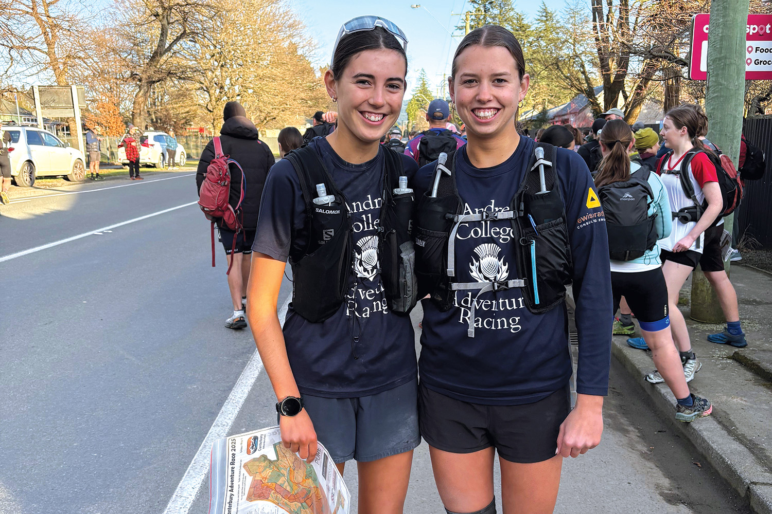 St Andrew's College students Abigail Scott-Douglas and Amelia Blockley at thw Canterbury Adventure Race.