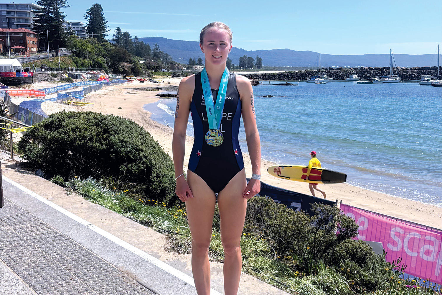 St Andrew's College student Sophie Lampe at the 2025 World Triathlon Junior Championships.