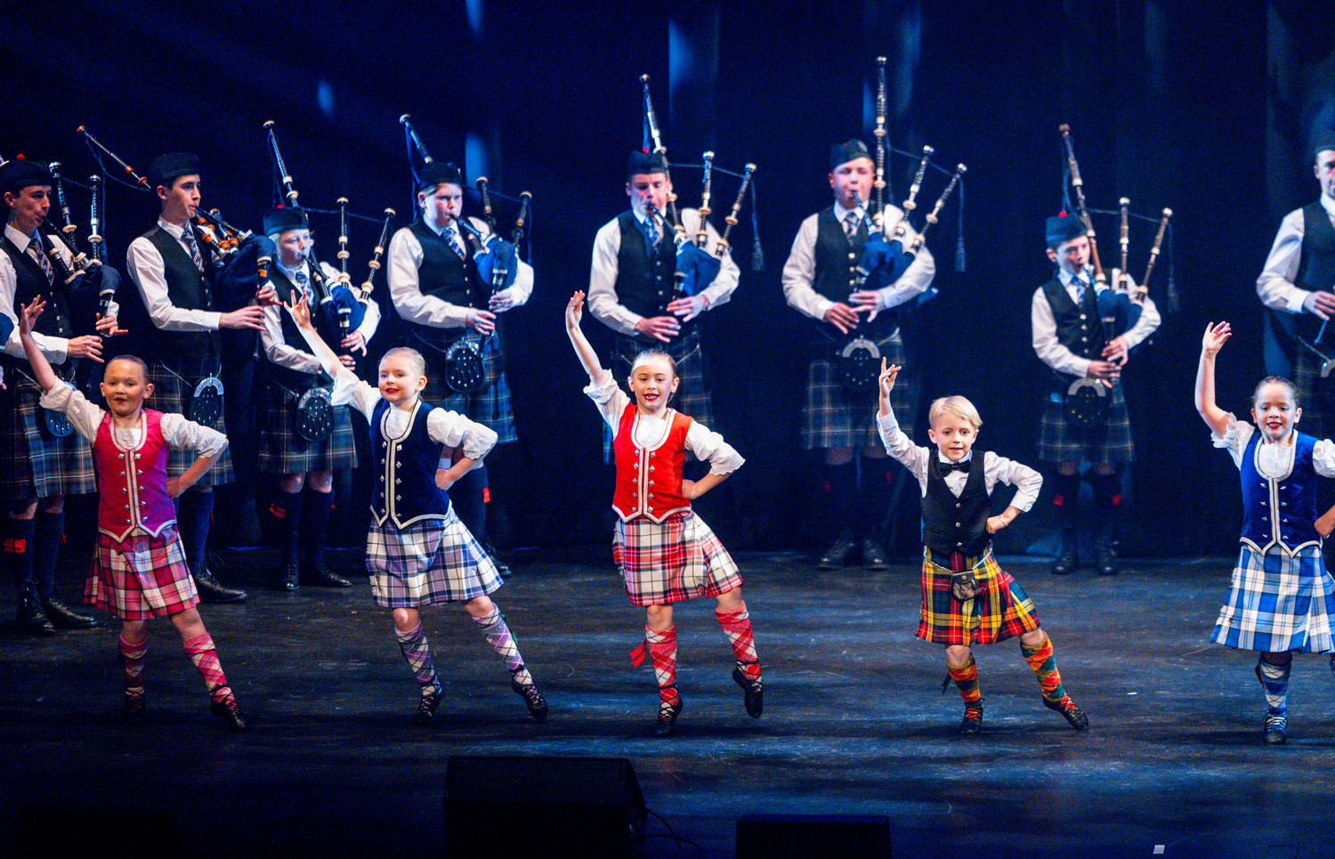 St Andrew's College junior highland dancers performing at StAC Attack 2025.