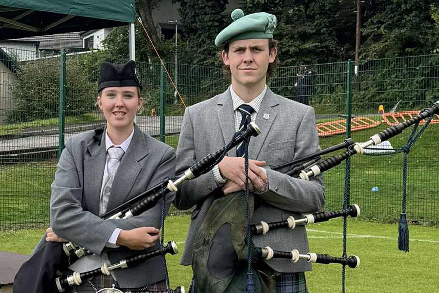 St Andrew's College students Maggie McConnochie and Sam Foote in Scotland.