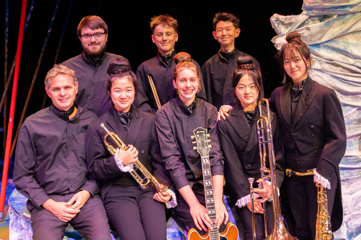 St Andrew's College musicians at the 2025 Senior College Production, Twelfth Night.