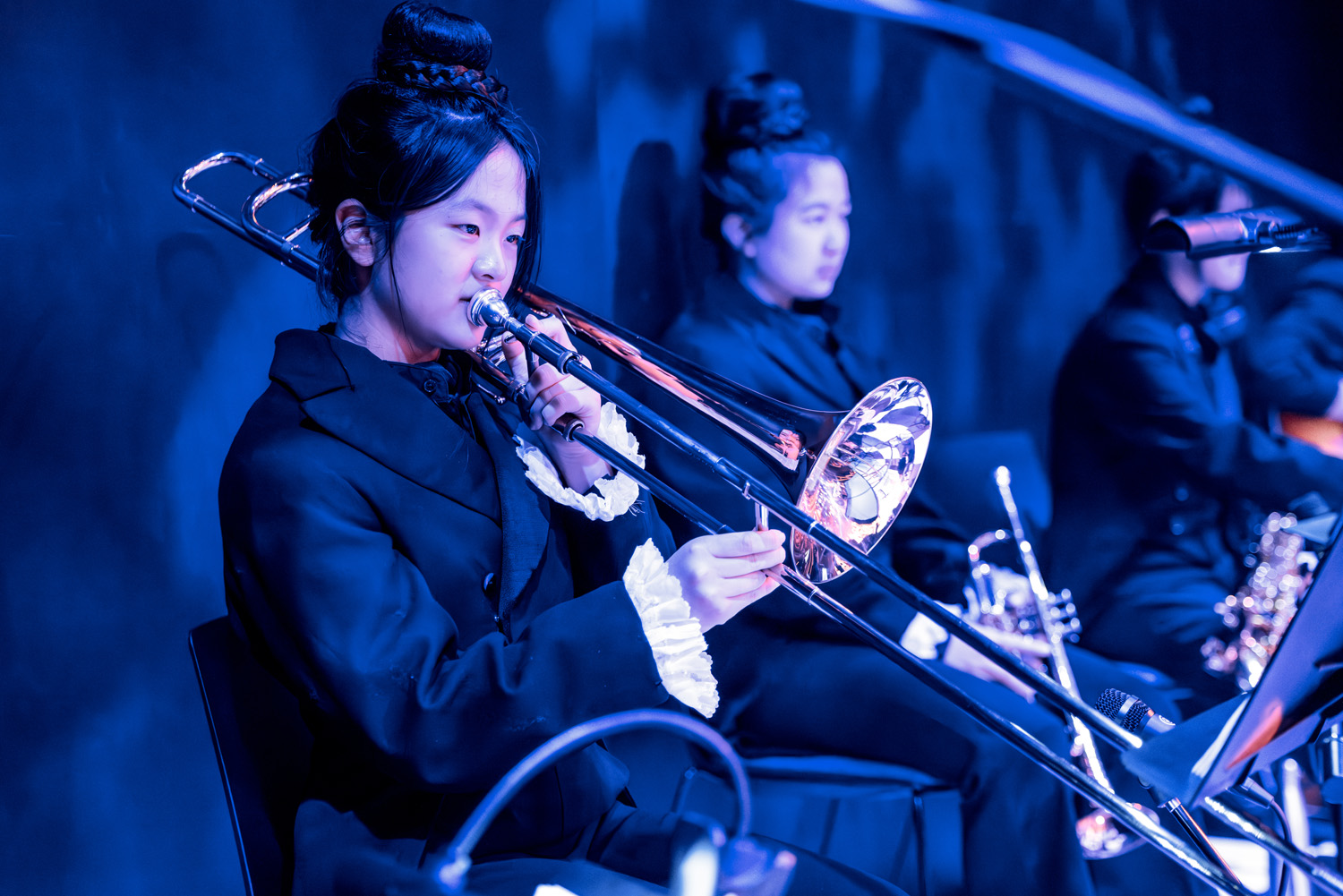 St Andrew's College musician at the 2025 Senior College Production, Twelfth Night.