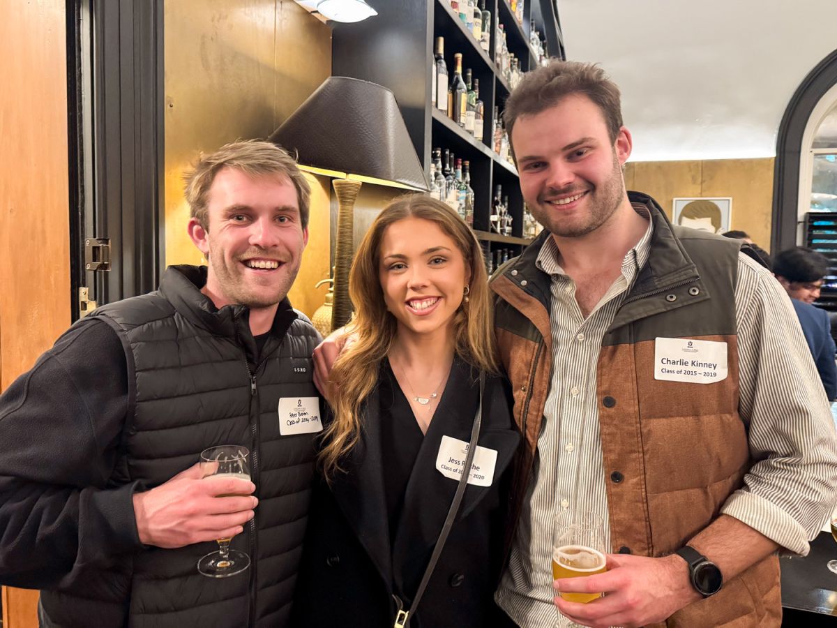 Peter Bevin (OC 2019), Jess Roche (OC 2020) and Charlie Kinney (OC 2019)