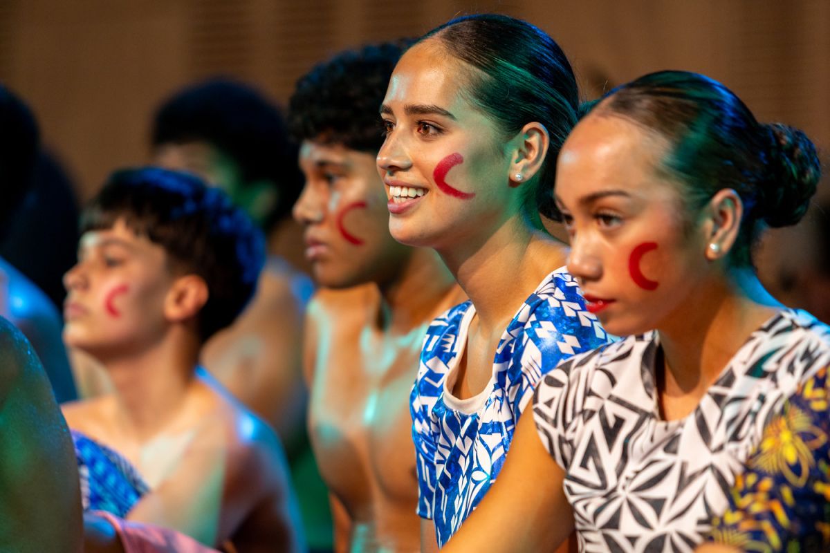 St Andrew's College students performing as part of the Pasifika Group