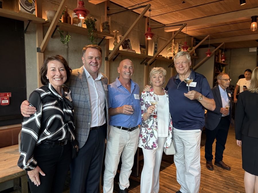 Judi and Mark Wilson, Lindsay Waller (OC 1975), Sue and John Blair (OC 1973)