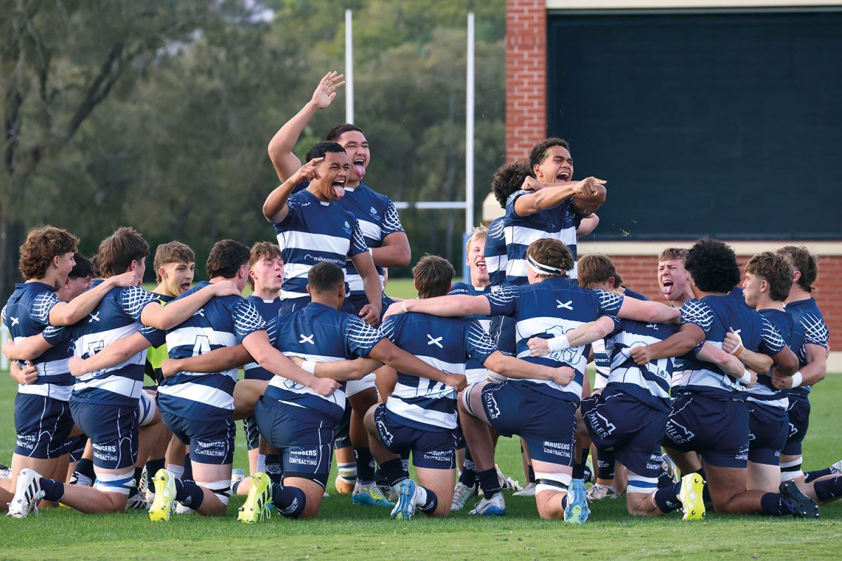 St Andrew's College 1st XV pre-match haka in Brisbane
