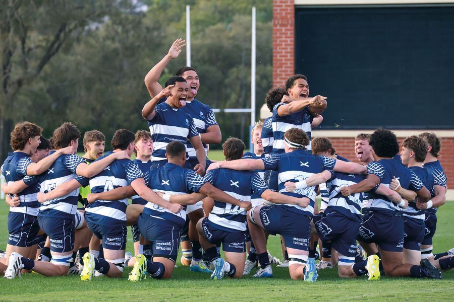 St Andrew's College 1st XV pre-match haka in Brisbane
