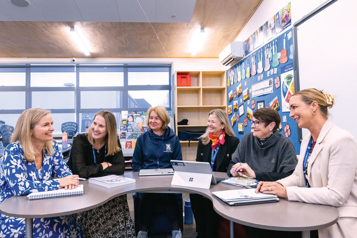 St Andrew's College Preparatory School Deputy Principal (Well-being) and Head of Education Vicki Pettit; Head of Learning Support Irene Cronan; Year 5 teacher Fiona Patterson; Year 2 teacher Penny Munro-Foster; Head of Junior Syndicate Heather Orman; and Year 8 teacher Jo Cordner.